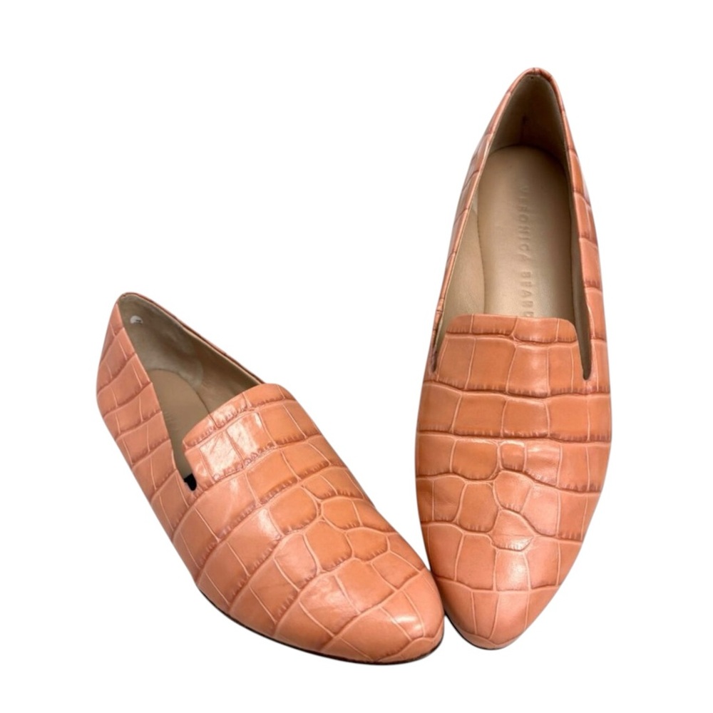 VERONICA BEARD Griffin Reptile‎ Embossed Leather Loafers Womens